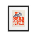 My Head is a Jungle-Tiger typography Framed Art Print Gallery Image 6
