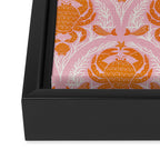 Orange Crab On Pink Pattern Framed Canvas Print Gallery Image 3