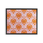 Orange Crab On Pink Pattern Framed Canvas Print Gallery Image 8