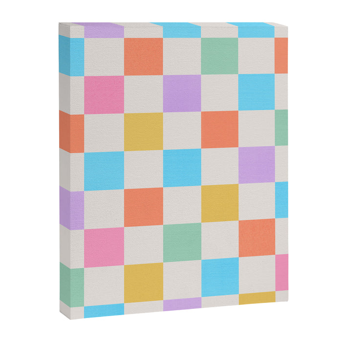 Pastel Checkered Pattern Canvas Print Gallery Image 1
