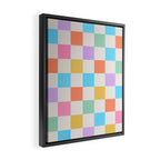 Pastel Checkered Pattern Framed Canvas Print Gallery Image 2