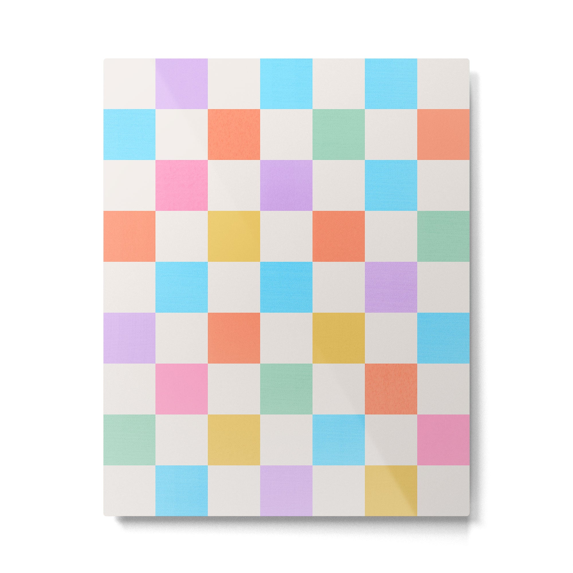 Pastel Checkered Pattern Metal Print Gallery Image 6