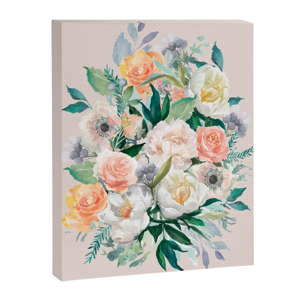 Pastel flower bouquet with roses Canvas Print Gallery Image 8