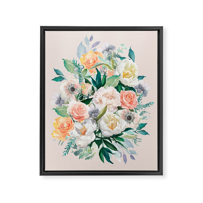 Pastel flower bouquet with roses Framed Canvas Print Gallery Image 8