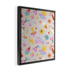 Pastel Nostalgic Doodles - Retro Teen Pattern Framed Canvas Print Gallery Image 2