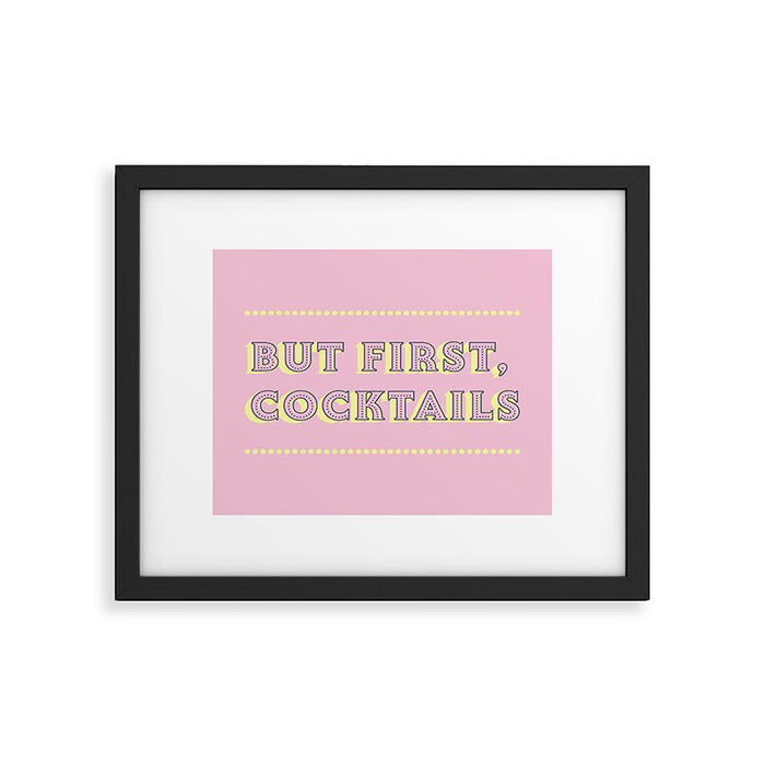 Pastel Pink Party Cocktails Framed Art Print Gallery Image 1