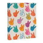 Peace And Victory Hand Sign In Rainbow Colours Pattern Canvas Print Gallery Image 8