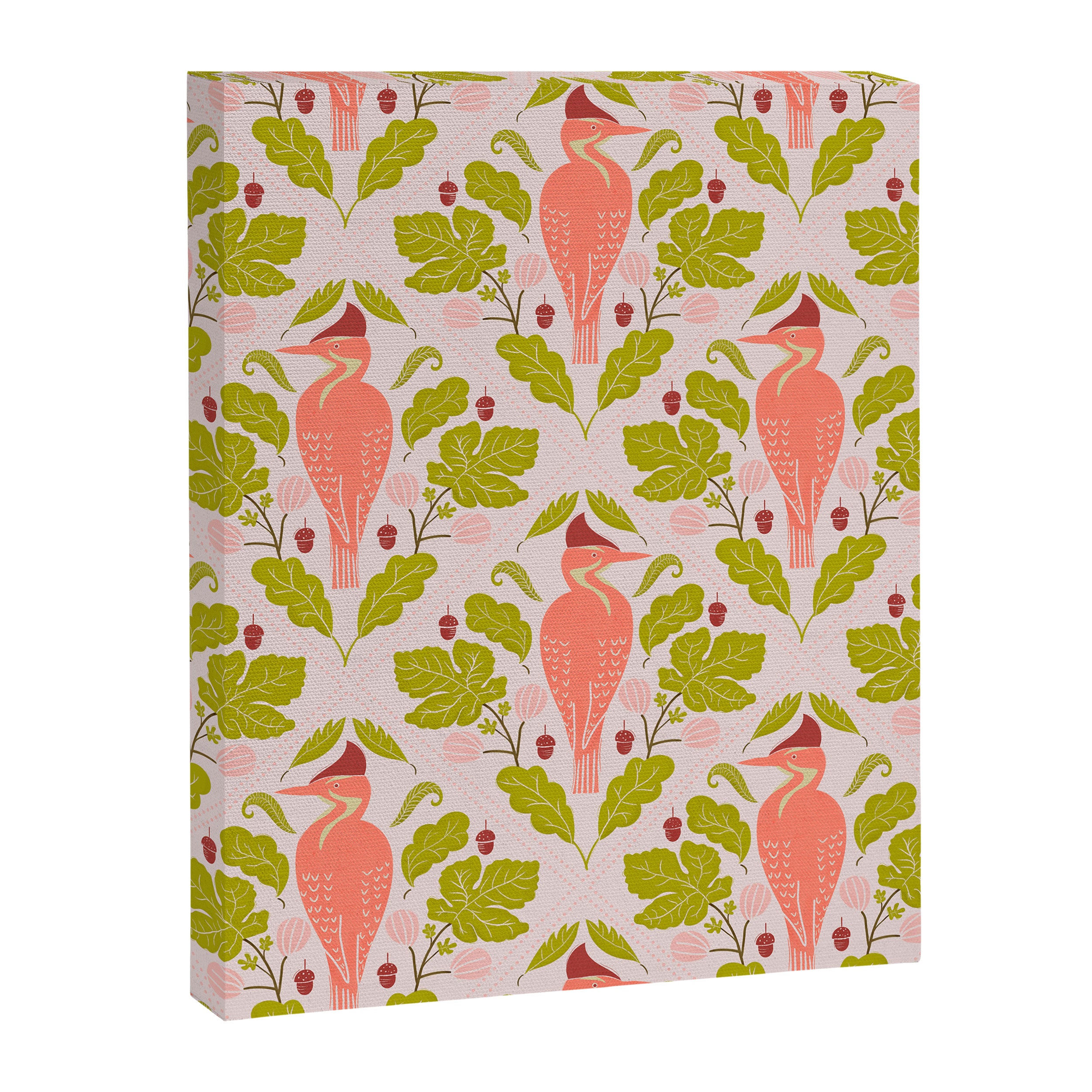 Peach And Pink Woodpecker Canvas Print Gallery Image 8