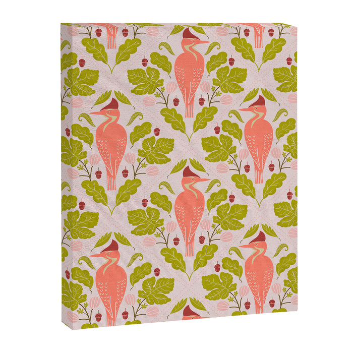 Peach And Pink Woodpecker Canvas Print Gallery Image 1