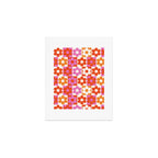 Pink and Orange Retro Daisies Art Print Gallery Image 1