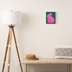 Pink Cat On Green Background Canvas Print Gallery Image 2