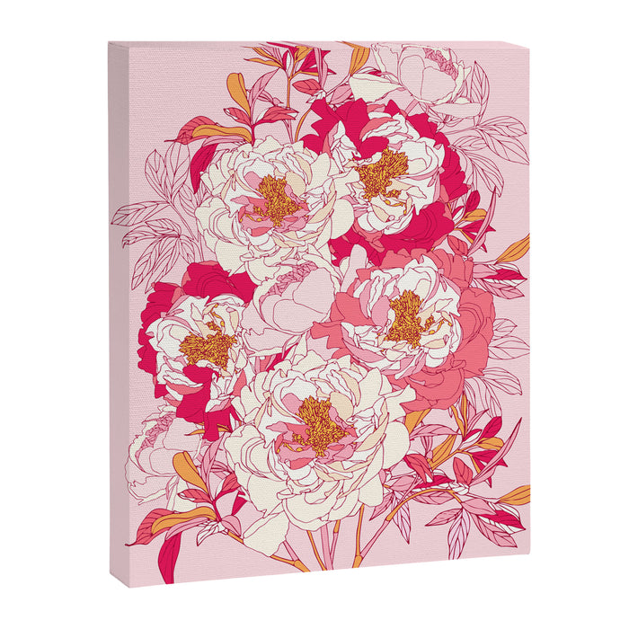 Pink flowers of peonies Canvas Print Gallery Image 1