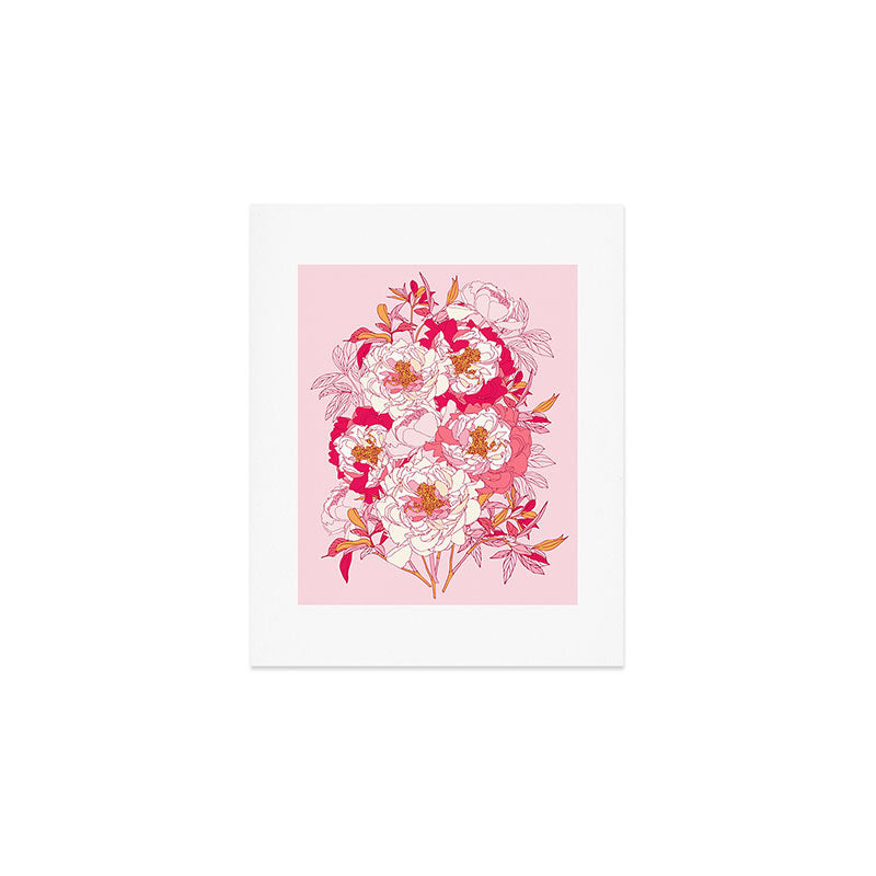 Pink flowers of peonies Art Print Gallery Image 1