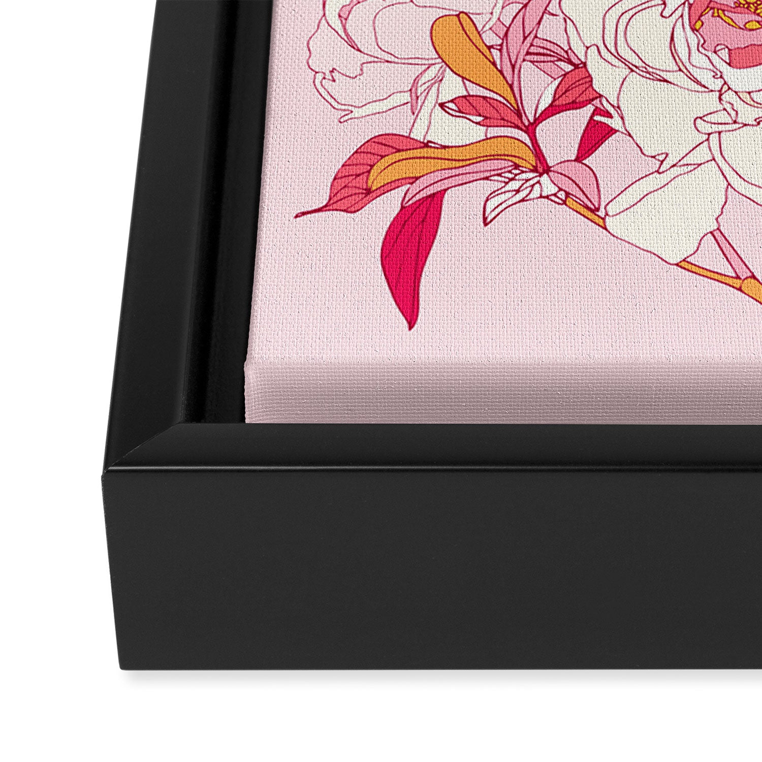 Pink flowers of peonies Framed Canvas Print Gallery Image 3