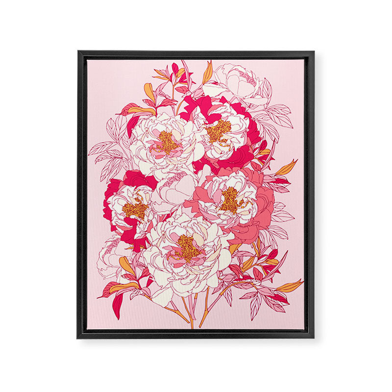 Pink flowers of peonies Framed Canvas Print Gallery Image 8
