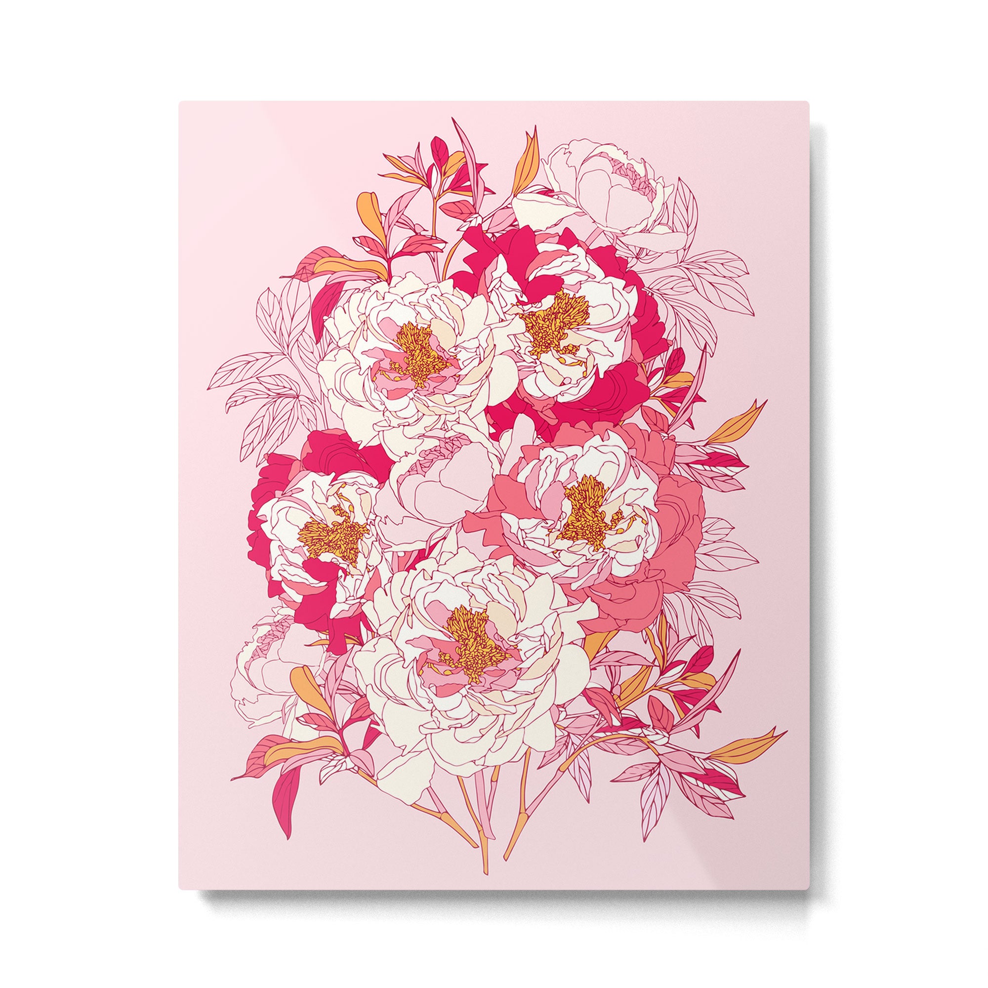Pink flowers of peonies Metal Print Gallery Image 6