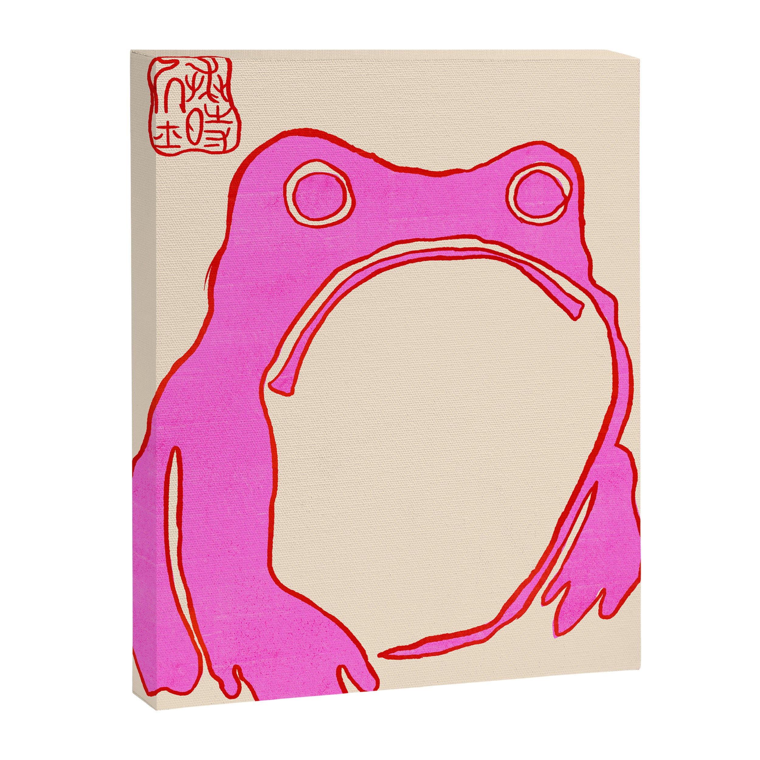 Pink Grumpy Frog Canvas Print Gallery Image 8