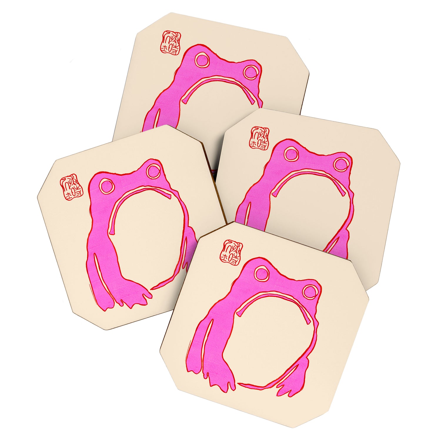 Pink Grumpy Frog Coaster Gallery Image 1
