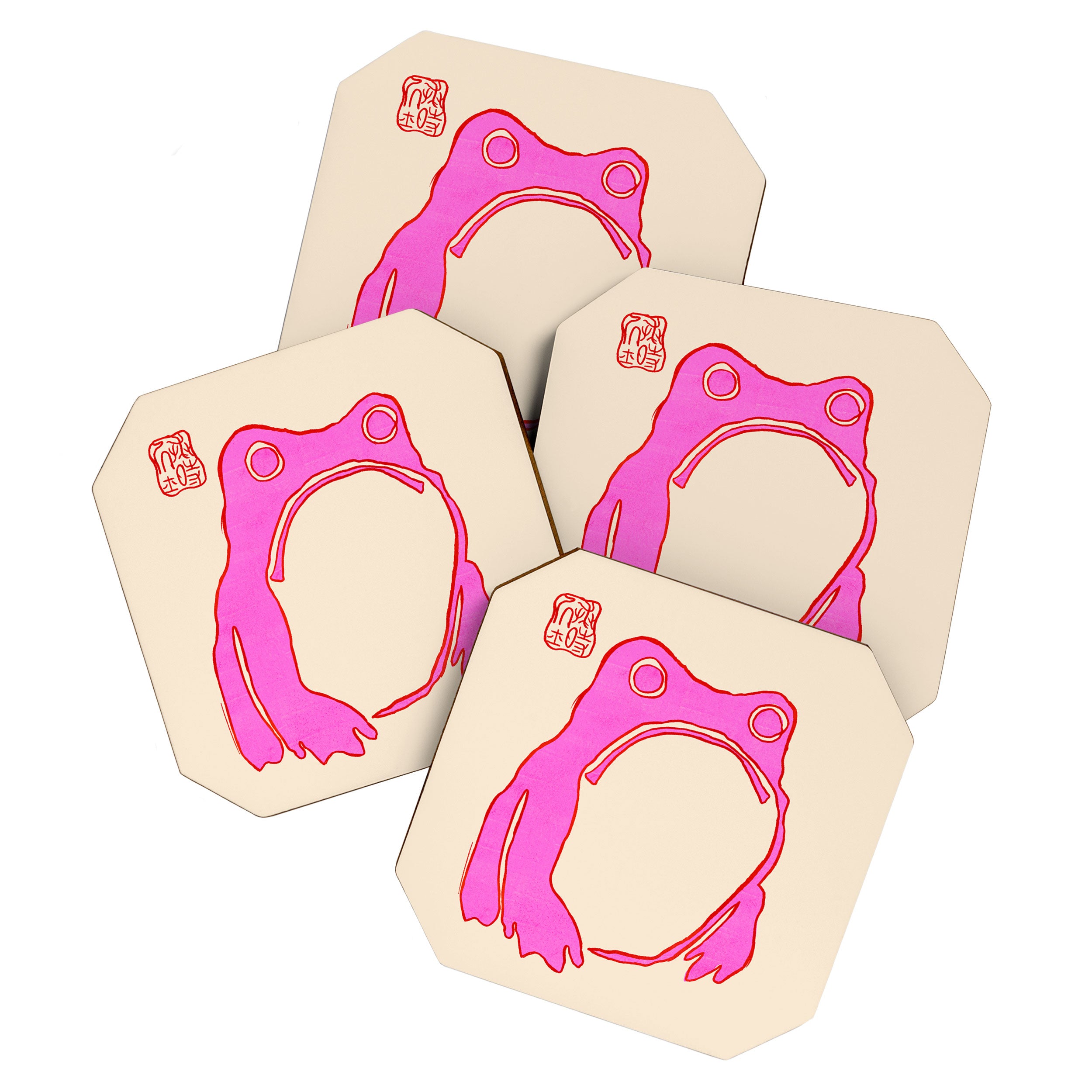 Pink Grumpy Frog Coaster Gallery Image 1