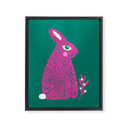 Pink Rabbit Framed Canvas Print Gallery Image 8