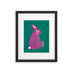 Pink Rabbit Framed Art Print Gallery Image 6