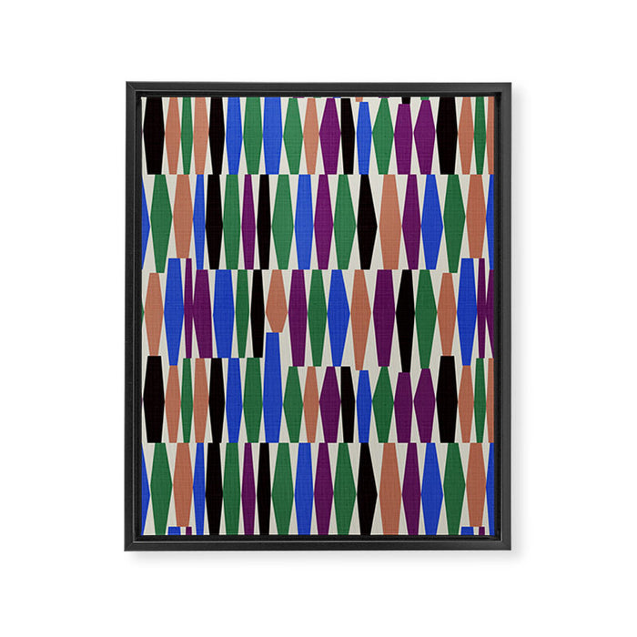 Playful Modern Geometric Shapes Framed Canvas Print Gallery Image 1