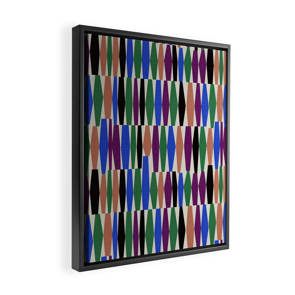 Playful Modern Geometric Shapes Framed Canvas Print Gallery Image 2