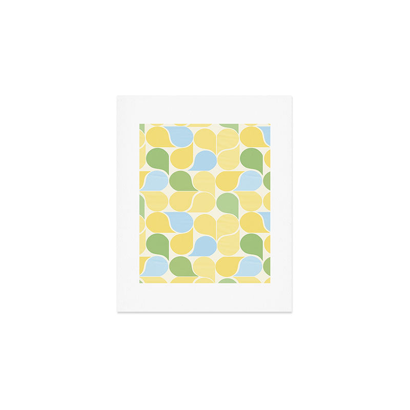Playful Pastel Geometric Raindrop Pattern Art Print Gallery Image 1