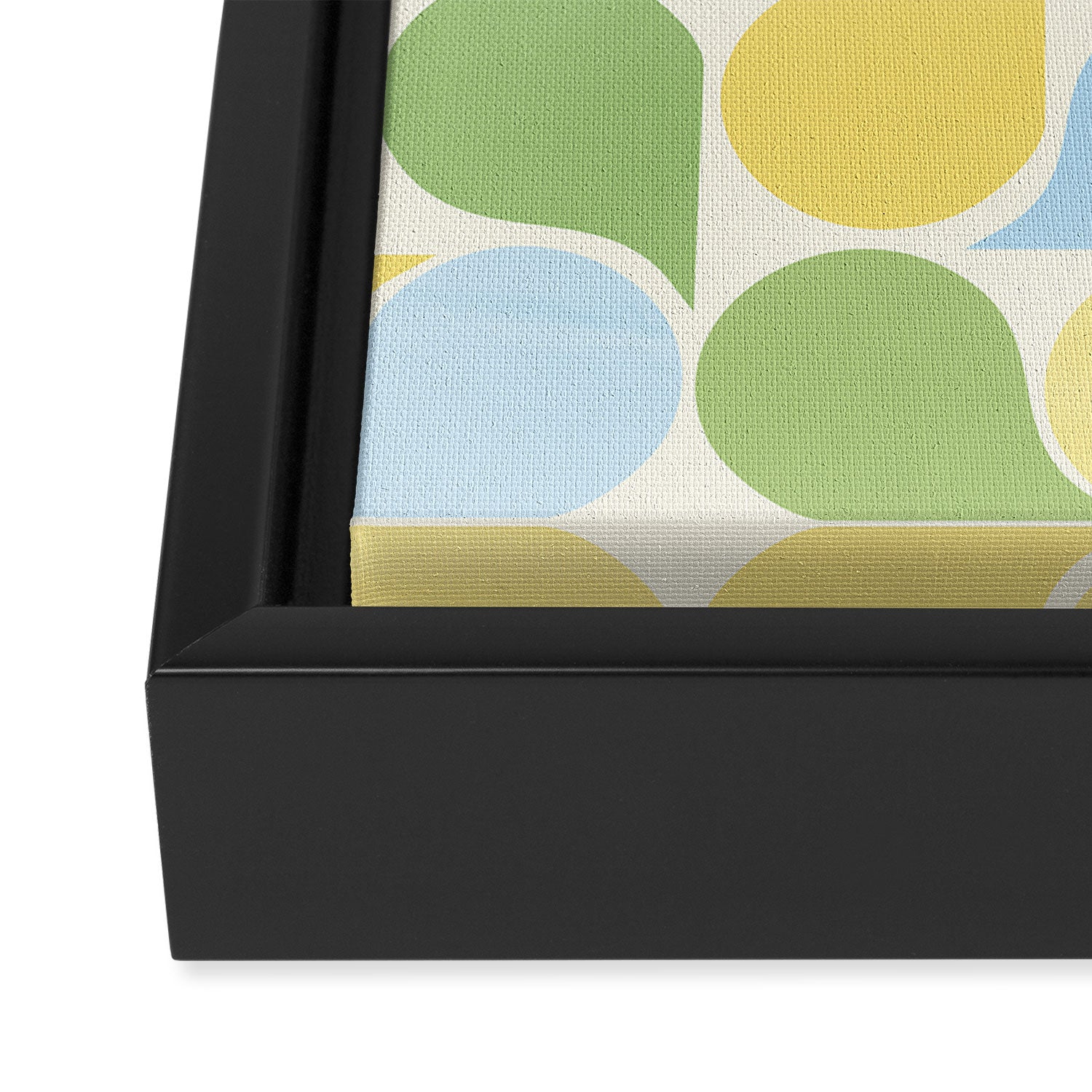 Playful Pastel Geometric Raindrop Pattern Framed Canvas Print Gallery Image 3