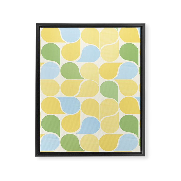 Playful Pastel Geometric Raindrop Pattern Framed Canvas Print Gallery Image 1