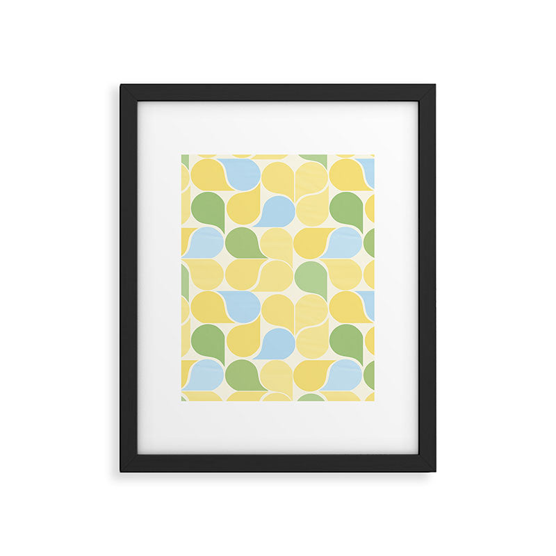 Playful Pastel Geometric Raindrop Pattern Framed Art Print Gallery Image 6