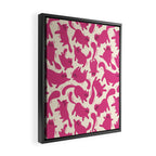 Playful Pink Cats Pattern Framed Canvas Print Gallery Image 2