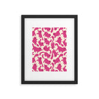 Playful Pink Cats Pattern Framed Art Print Gallery Image 6
