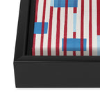 Playful Stripes and Blocks Geometric Pattern Framed Canvas Print Gallery Image 3