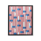 Playful Stripes and Blocks Geometric Pattern Framed Canvas Print Gallery Image 8