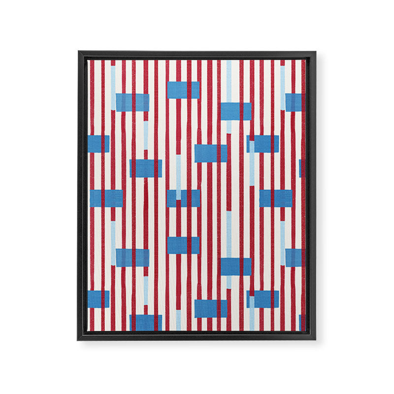Playful Stripes and Blocks Geometric Pattern Framed Canvas Print Gallery Image 8