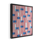 Playful Stripes and Blocks Geometric Pattern Framed Canvas Print Gallery Image 2