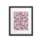 Playful Stripes and Blocks Geometric Pattern Framed Art Print Gallery Image 6
