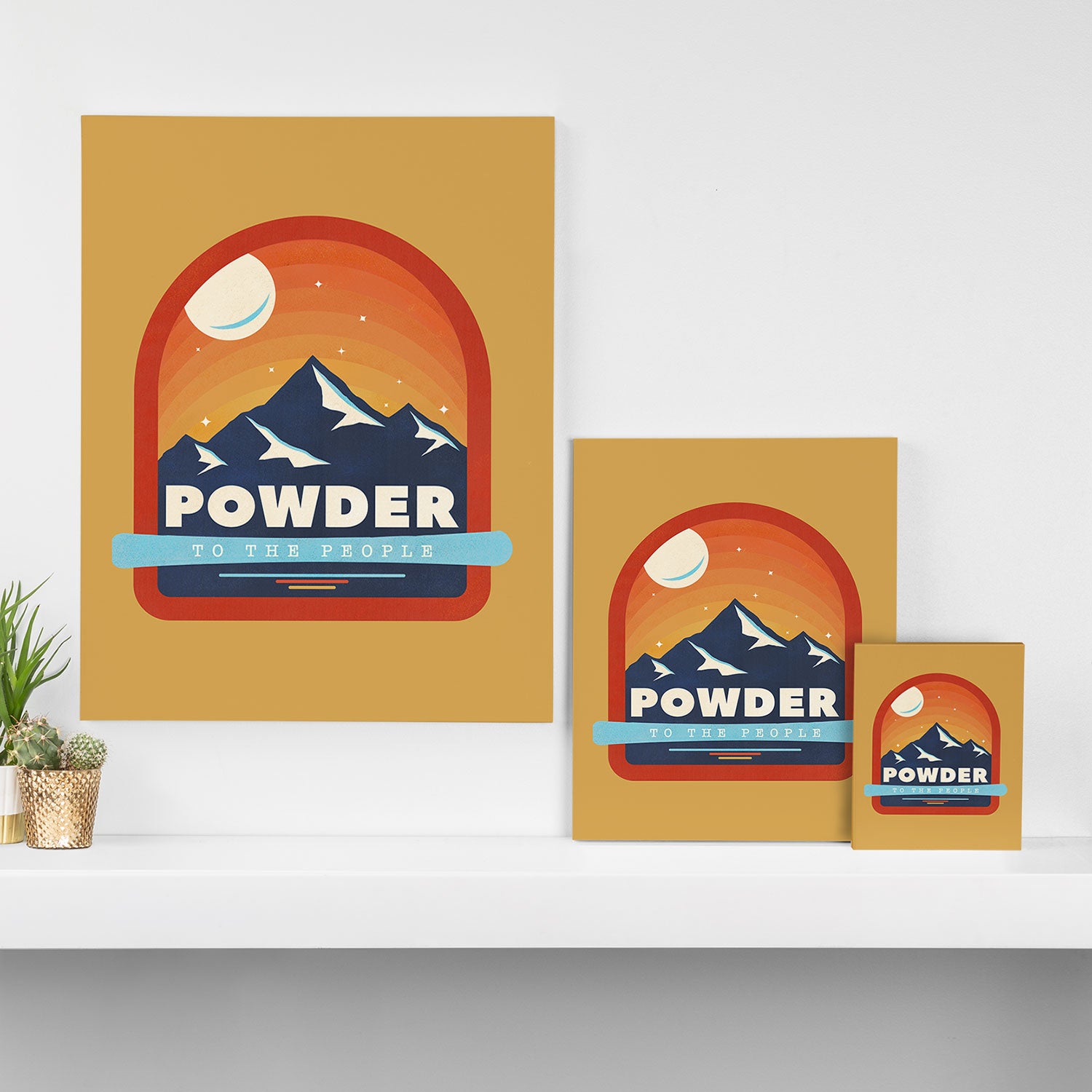 Powder To The People - Ski Badge Canvas Print Gallery Image 3