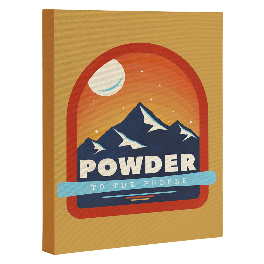 Powder To The People - Ski Badge Canvas Print Gallery Image 3