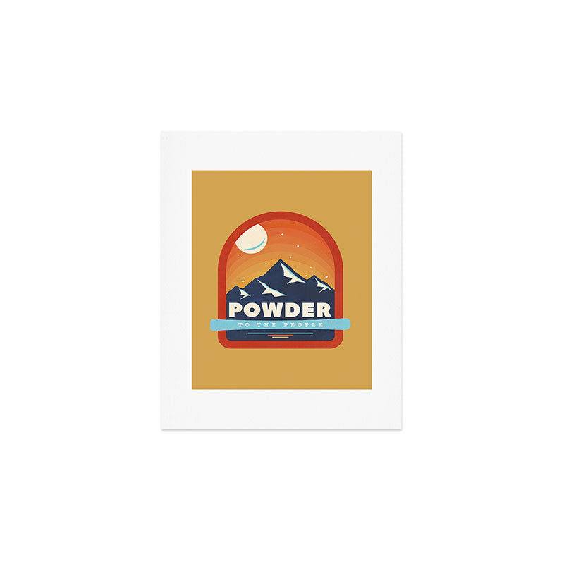 Powder To The People - Ski Badge Art Print Gallery Image 1