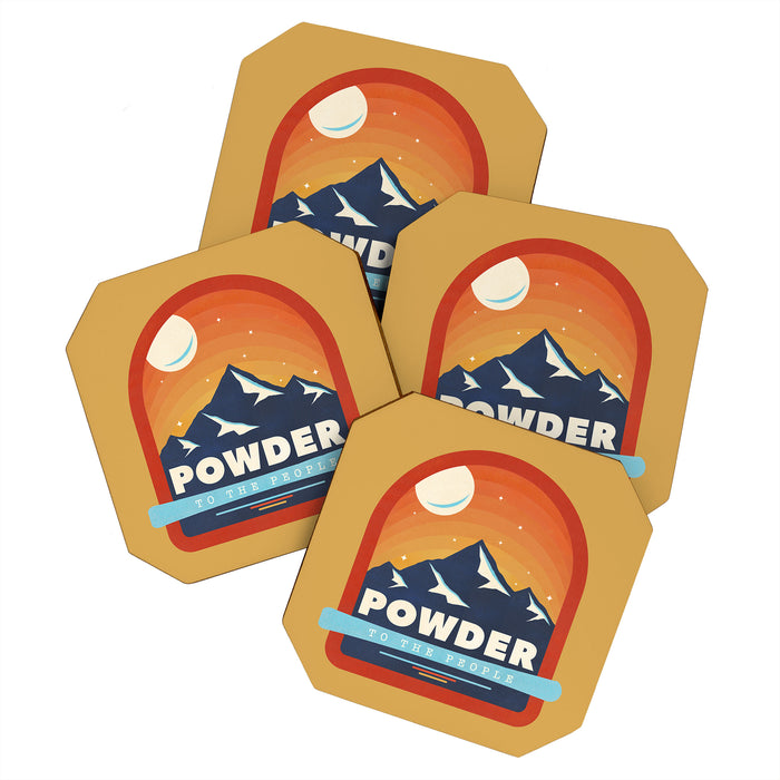 Powder To The People - Ski Badge Coaster Gallery Image 1
