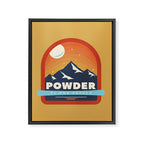 Powder To The People - Ski Badge Framed Canvas Print Gallery Image 8