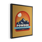 Powder To The People - Ski Badge Framed Canvas Print Gallery Image 2