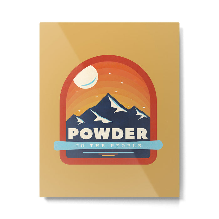 Powder To The People - Ski Badge Metal Print Gallery Image 1
