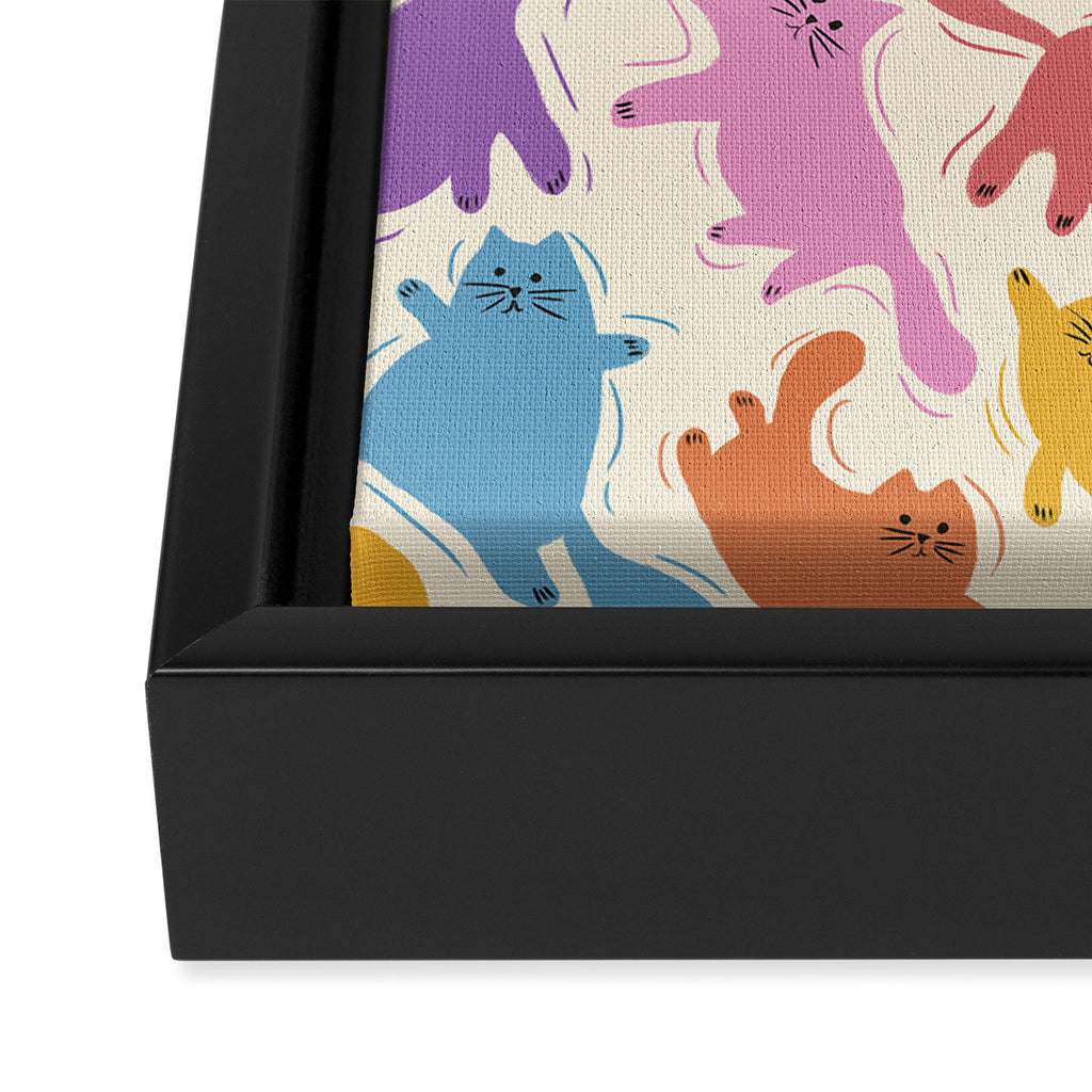 Rainbow Cats Framed Canvas Print Gallery Image 3