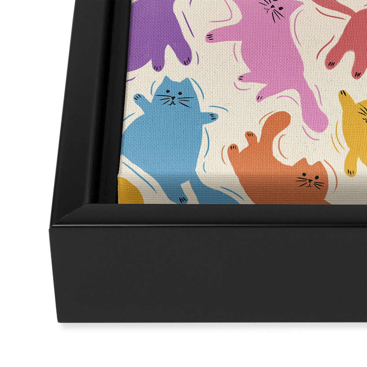 Rainbow Cats Framed Canvas Print Gallery Image 3