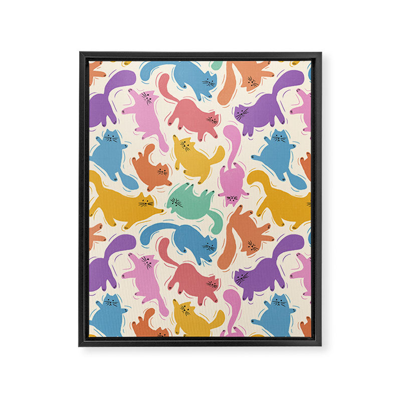 Rainbow Cats Framed Canvas Print Gallery Image 8