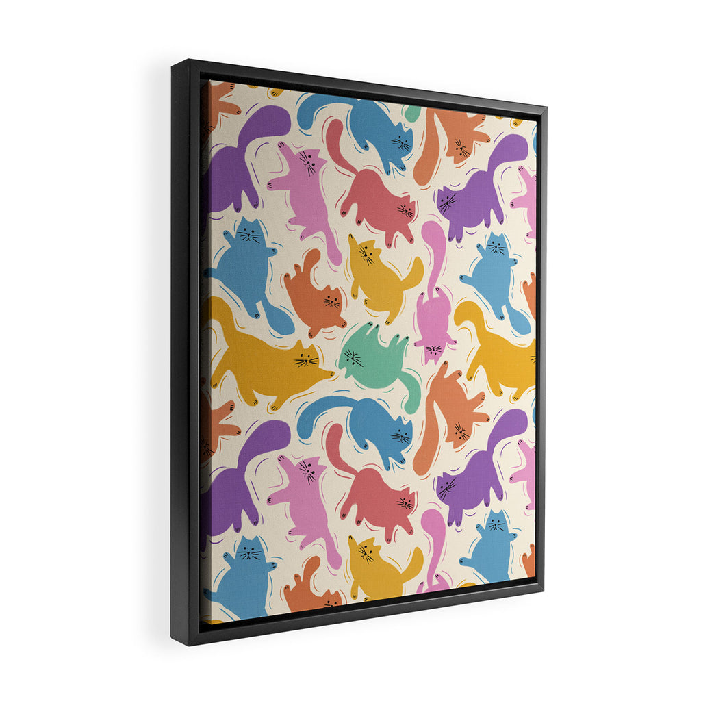 Rainbow Cats Framed Canvas Print Gallery Image 2
