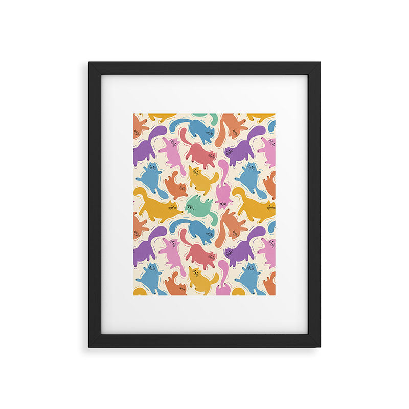 Rainbow Cats Framed Art Print Gallery Image 6